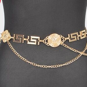 Gold Chain Belt with Medallion Design up to 56 inches!